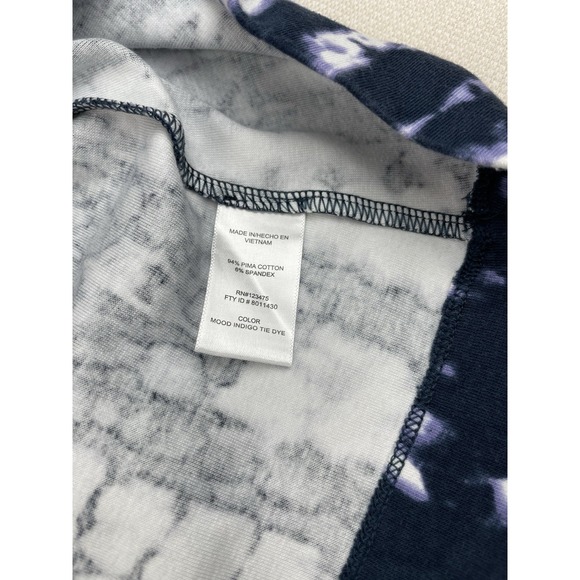 Ellen Tracy Mood Indigo Tie Dye Womens Pima Cotton Stretch T-Shirt Dress Size XL - Picture 9 of 14